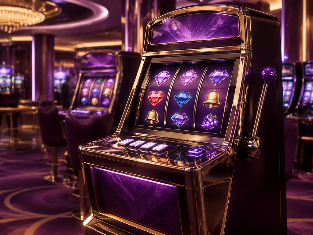 Kabinet slot kasino dengan simbol permata tanpa angka kemenangan